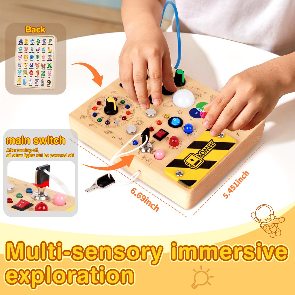 Grarain Busy Board for Toddlers - Montessori Educational Toy for 1-3 Year Old Boys & Girls | Travel-Friendly Sensory Learning Activity | Ideal for Kids with Autism(Unicorn Busy Board v2)