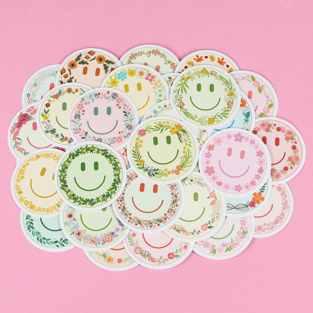 100PCS Smile Neon Stickers