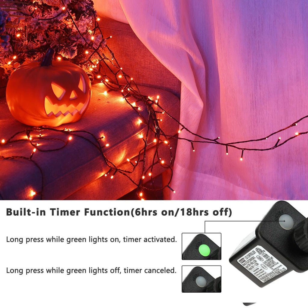 Brizled LED Halloween Lights Indoor Outdoor Orange & Purple String Light