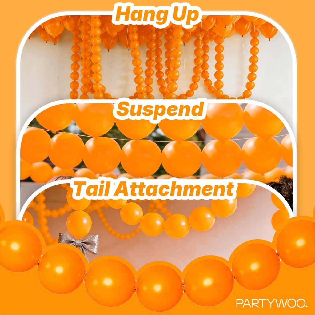PartyWoo Metallic Gold Linking Balloons 100pcs 6 Inch Gold Link Balloons