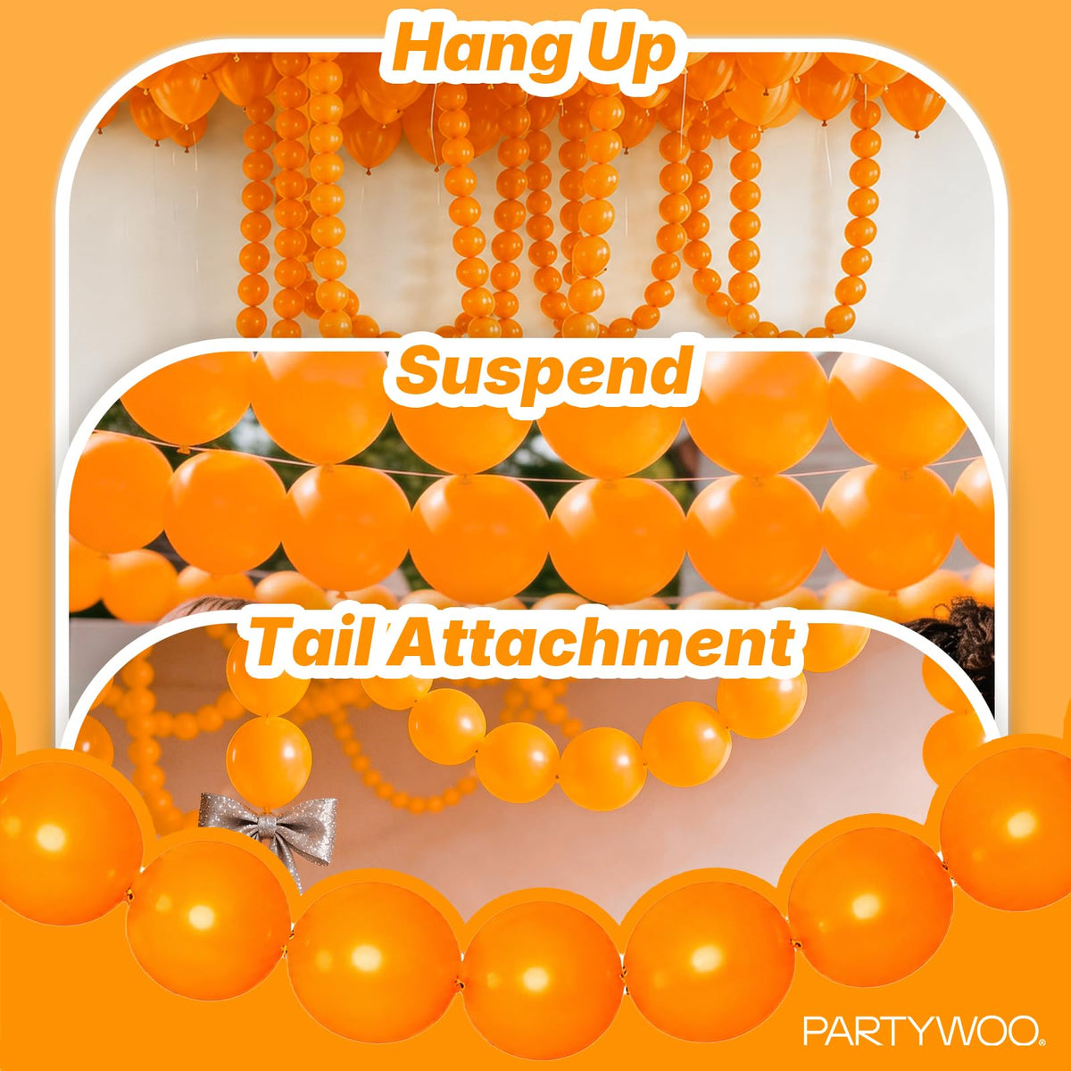 PartyWoo Metallic Gold Linking Balloons 100pcs 6 Inch Gold Link Balloons