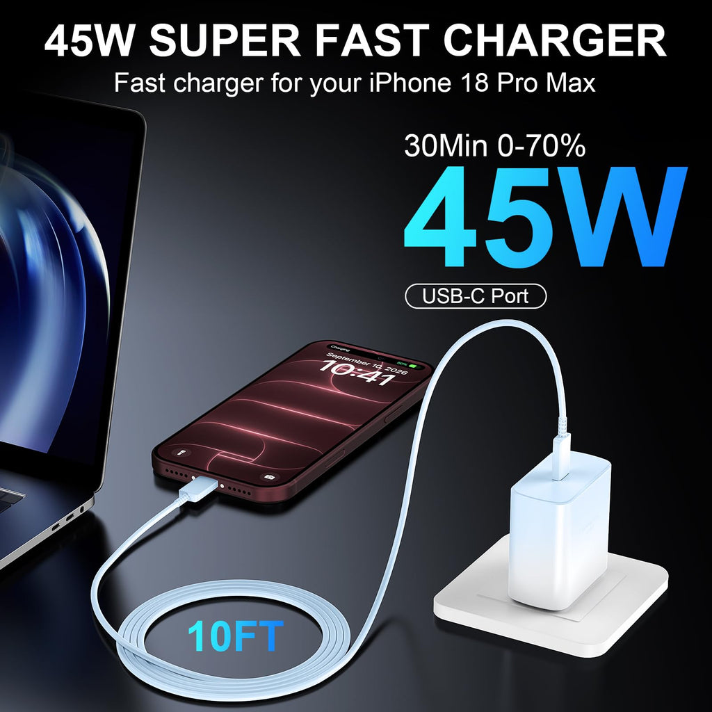 iPhone 18 17 Pro Max Charger Fast Charging 45W USBC iPhone Duo Fast Charger