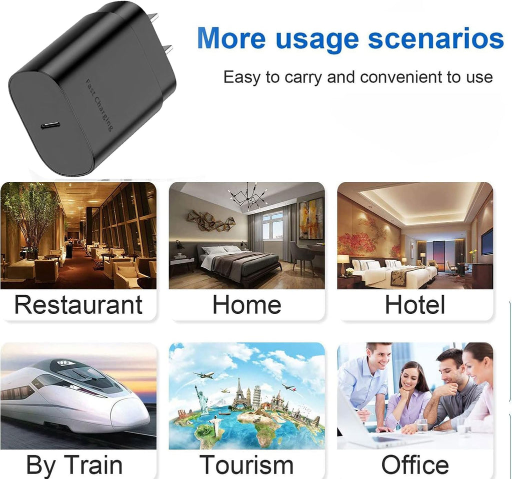 25W USB C Charger,Super Fast Charging Block,Type-C Power Adapter (2 Black and White)