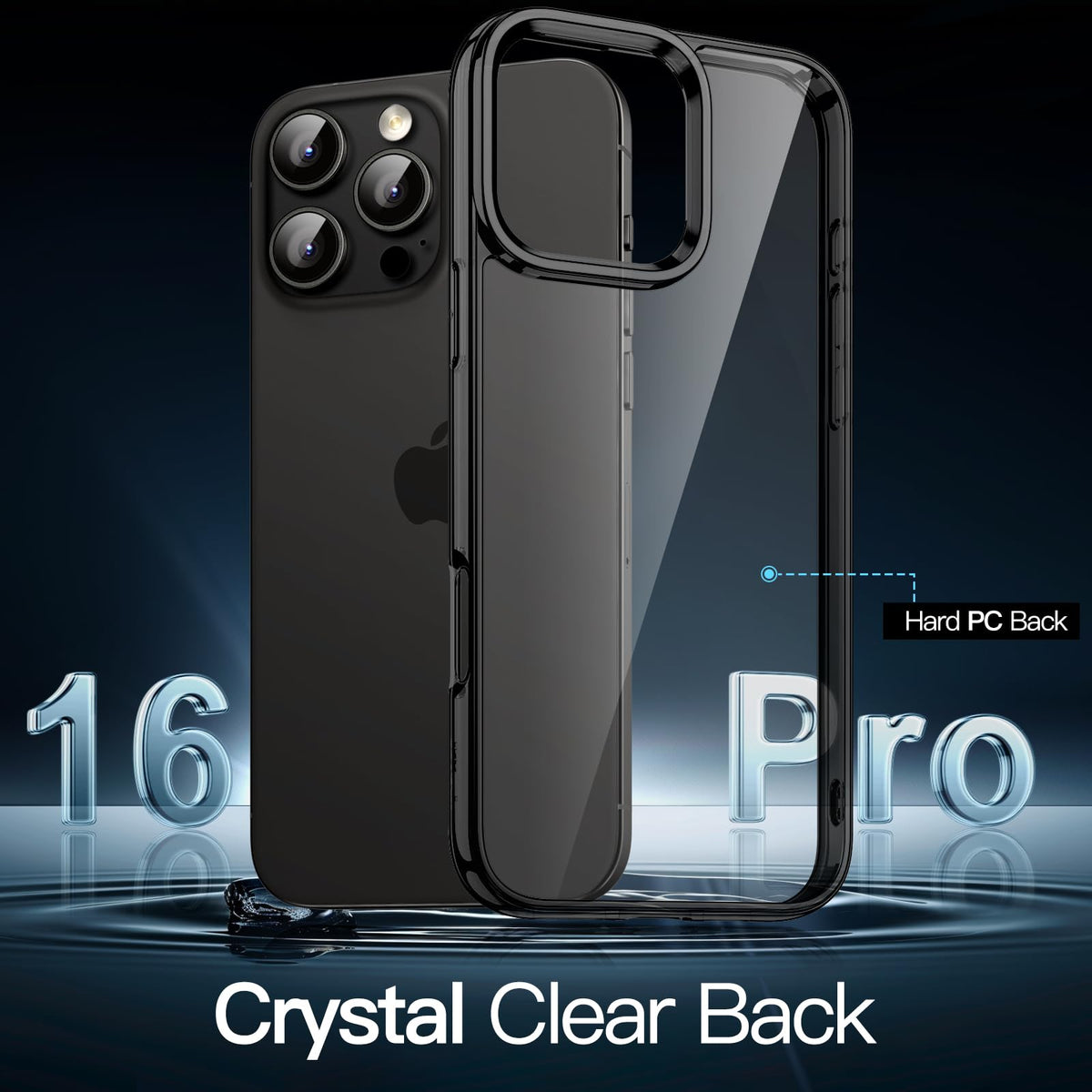 JETech Case for iPhone 16 Pro, Anti-Yellowing, Natural Titanium