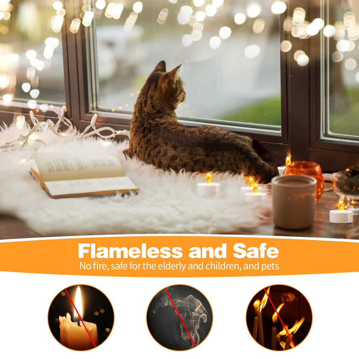 KOABY 12/24/50/100/200/400 Pack LED Tea Lights