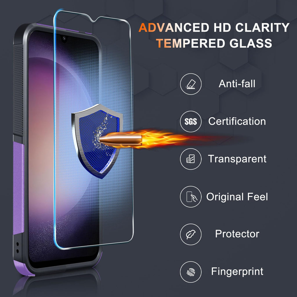 Case for Samsung Galaxy A36/A56/A27,Full Body Heavy Duty Cover,Black Matte
