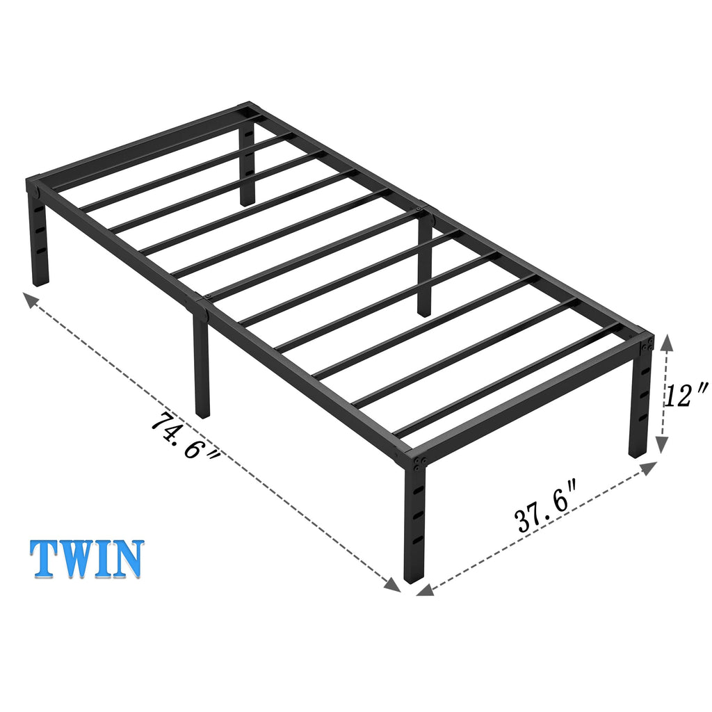 NEW JETO Metal Bed Frame,Queen Size Bed Frame with Storage Space,14 Inch