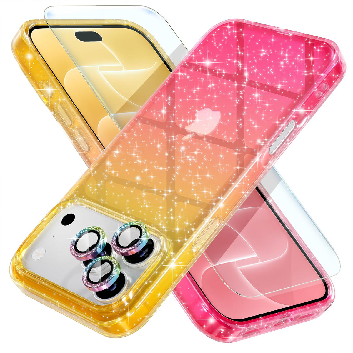Choiche for iPhone 18 Pro Max Case Clear Women Girly (Glitter Clear)