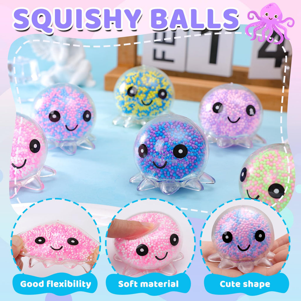VESPRO 12Pack Fidget Toys Squishy ，Cute Bear Squeeze Ball