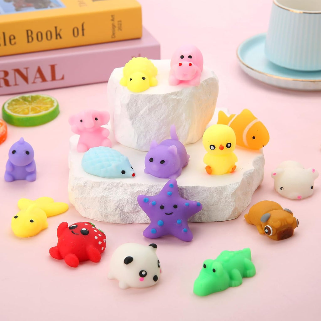 30 Pack Squishy Toys, Kawaii Squishies Party Favors for Kids 4-8 8-12 Treasure Box Toys for Classroom Birthday Xmas Gifts Goodie Bag Mini Animals Mochi Squishy Stress Relief Sensory Toys Random