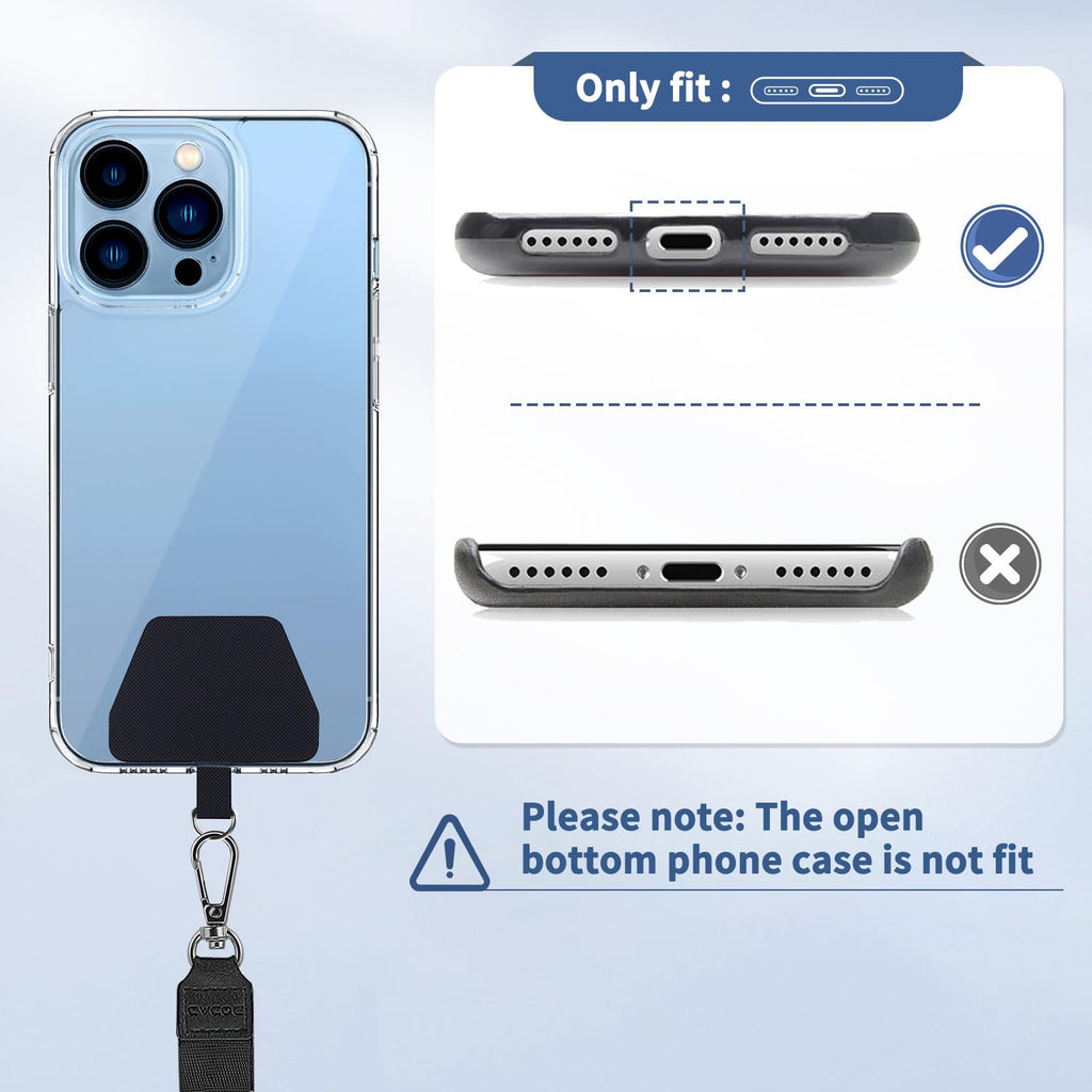 CACOE Phone Lanyard, Black+Gray, 2 Pack
