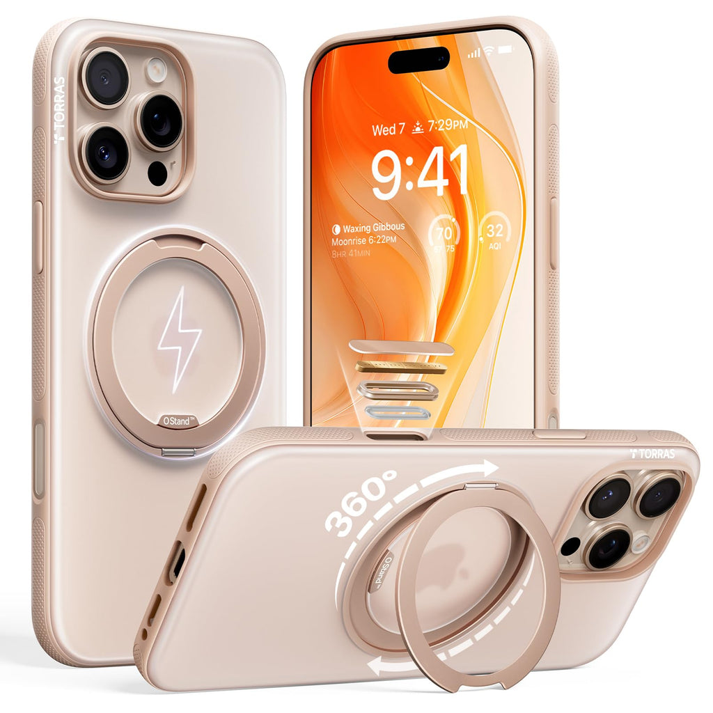 TORRAS 360 Magnetic Stand for iPhone 17 Pro Max Case, Clear