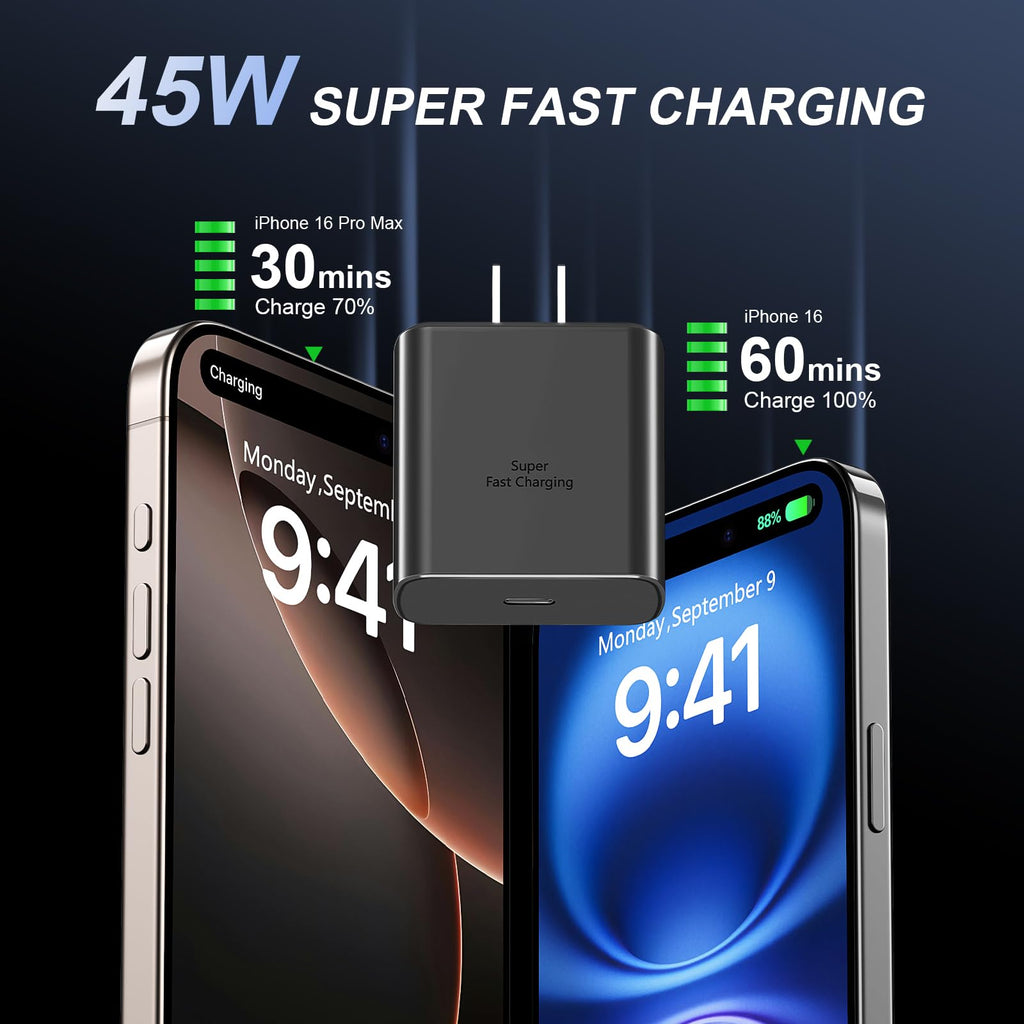 iPhone 18 17 Pro Max Charger Fast Charging 45W USBC iPhone Duo Fast Charger