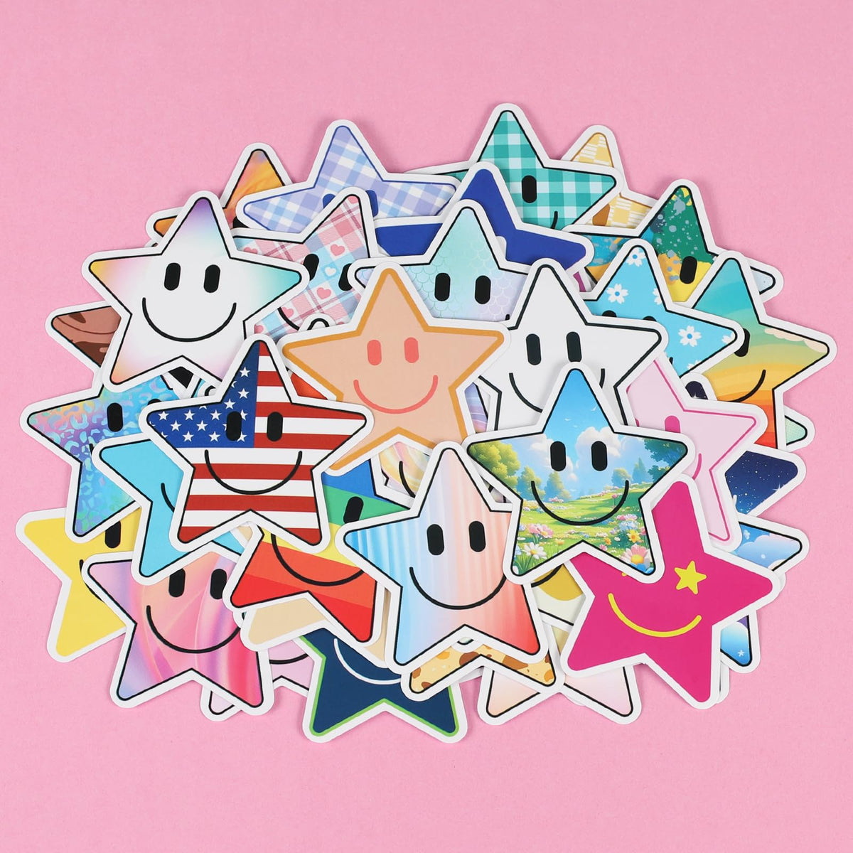 100PCS Smile Neon Stickers