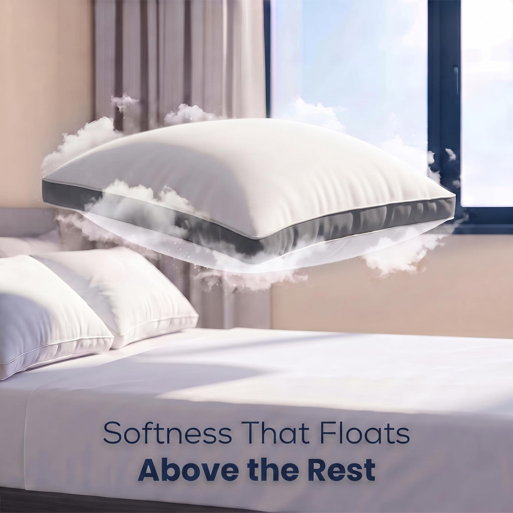 Utopia Bedding Gusset Bed Pillow, Hotel Pillows Queen Size Set of 2, White