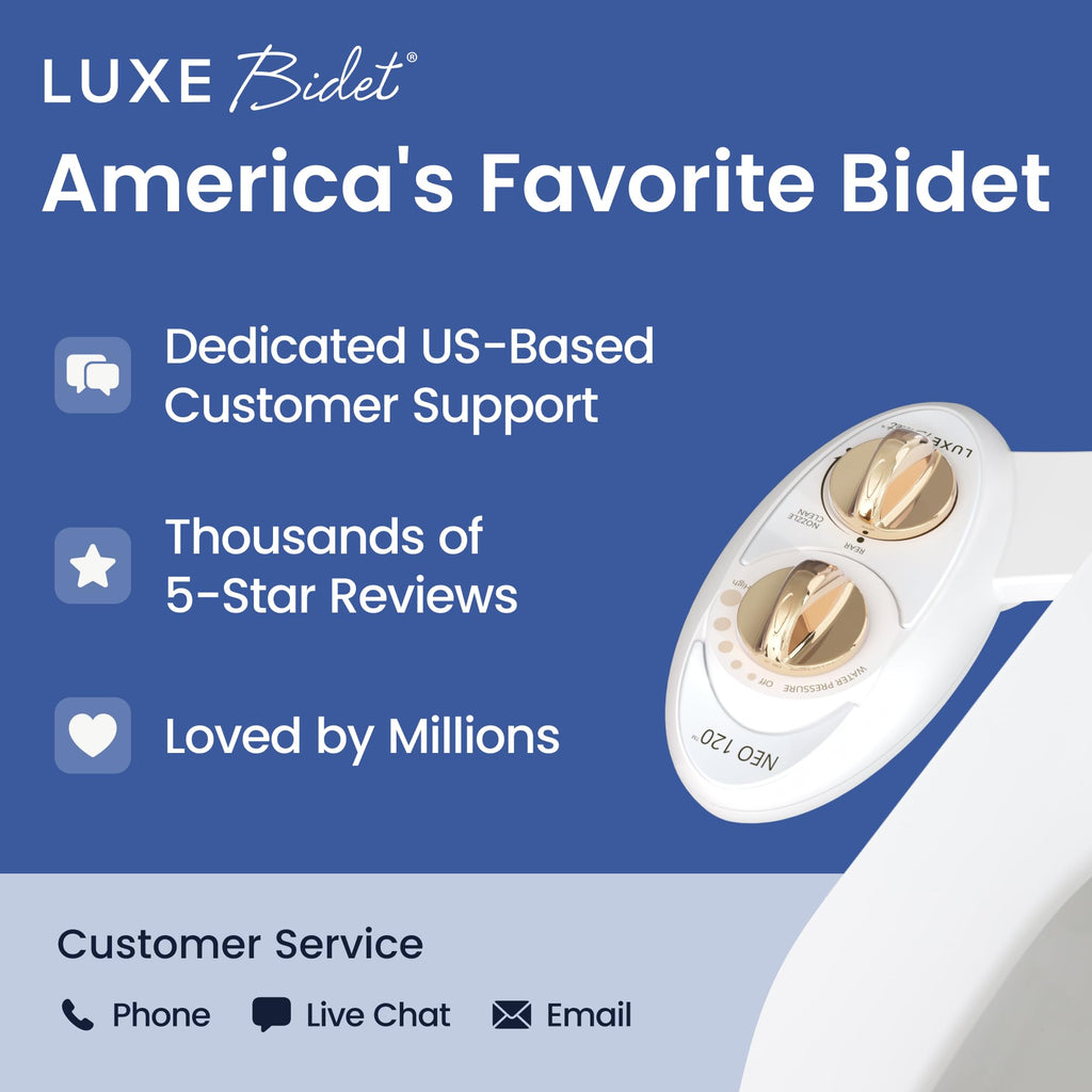LUXE Bidet NEO 120 - Bidet Attachment for Toilet Seat, White