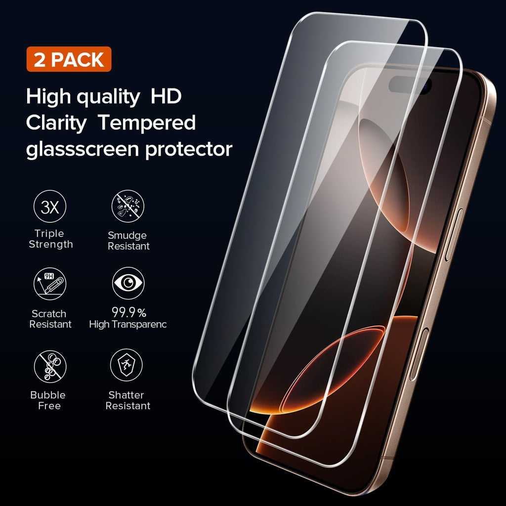 ivoler 3-in-1 Case for iPhone 16 Plus 6.7 inch, Clear