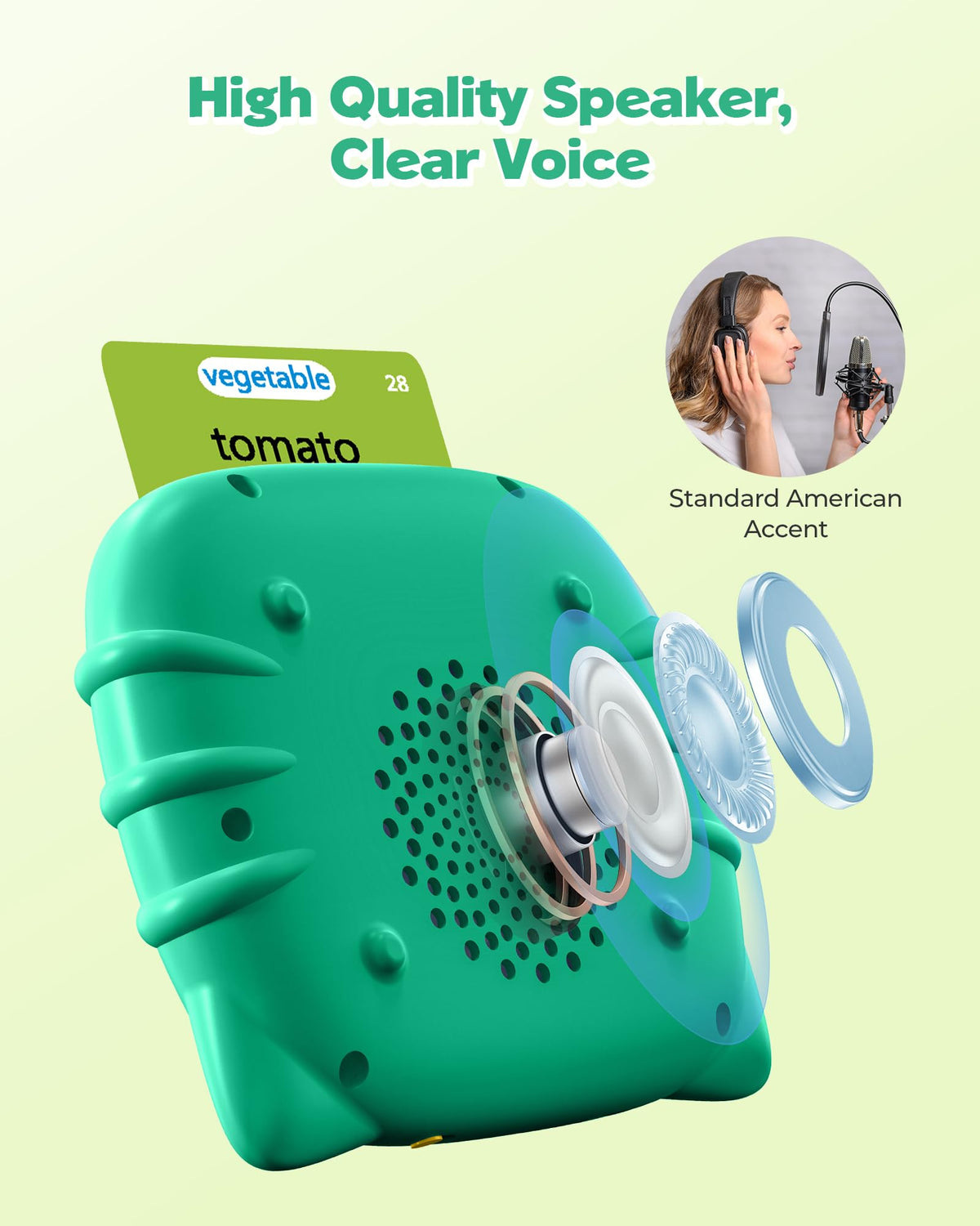 Airbition Talking Flash Cards for Toddlers Ages 1‑4,224 Words English Blue