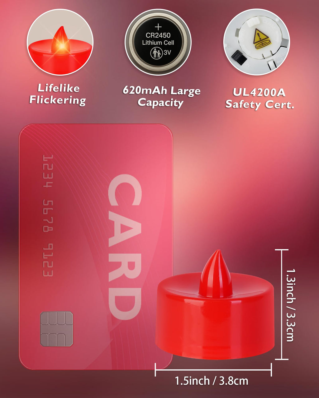 Homemory 24-Pack Remote Flameless LED Battery Tea Light Candles, 400+Hrs