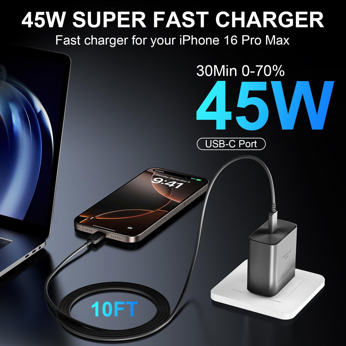 iPhone 18 17 Pro Max Charger Fast Charging 45W USBC iPhone Duo Fast Charger