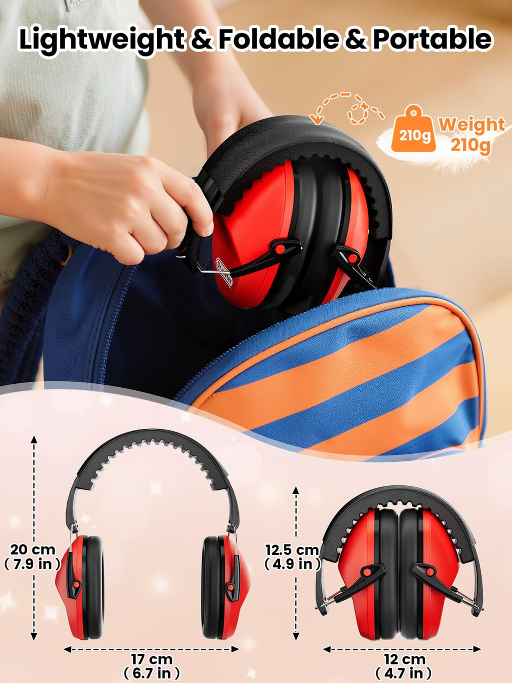 Dr.meter EM100 Noise Cancelling Headphones for Kids Adults, Ear Muffs