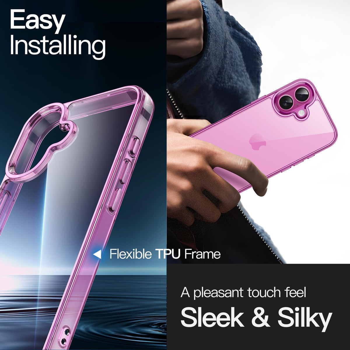 JETech Case for iPhone 16 Pro, Anti-Yellowing, Natural Titanium