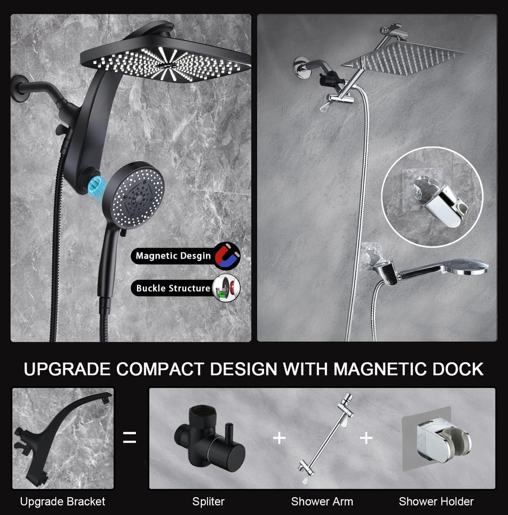 Rain Shower Head with Handheld Showerhead, Chrome 1.8GPM 460311