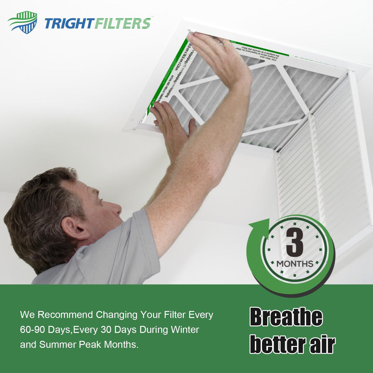 TRIGHTFILTERS 14x20x1 Air Filter 4 Pack, MERV 8 Filter Replacement