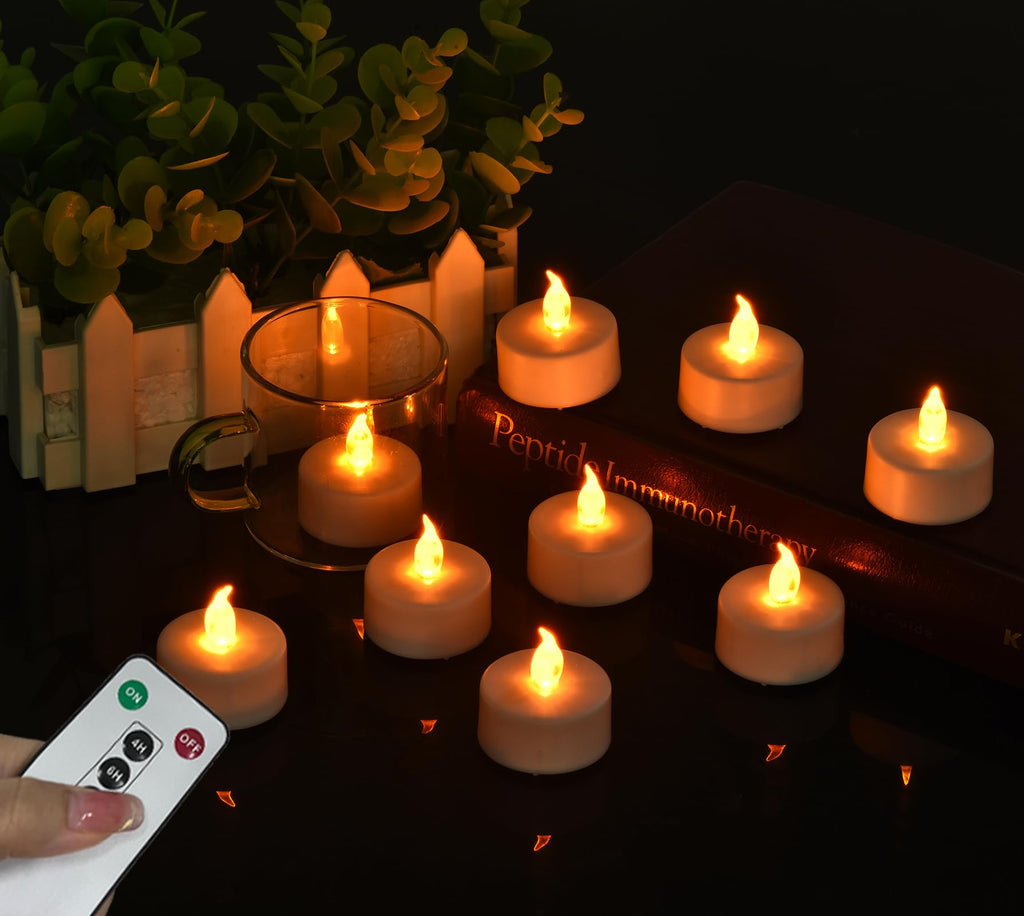 Battery Operated LED Tea Lights Flameless Flickering Candles 12PACK
