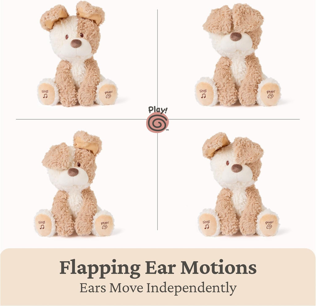GUND Baby Peeki Puppy 12-Inch Interactive Animated Musical Plush for Babies