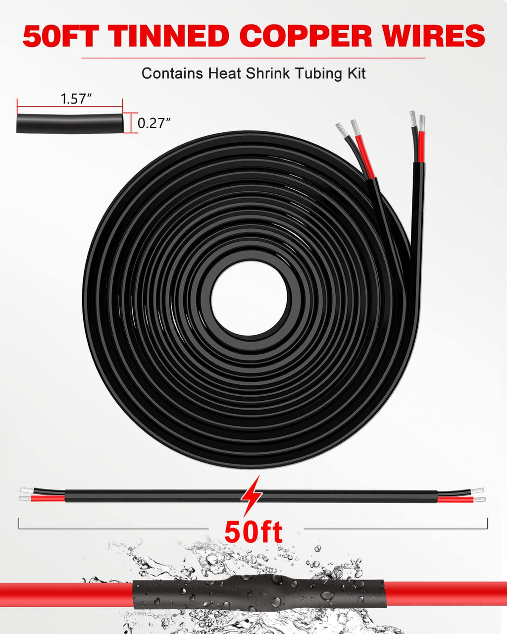 NAOEVO 16 Gauge Wire 4 Conductor, 16 Gauge Automotive Wire 12V Cable, 200FT