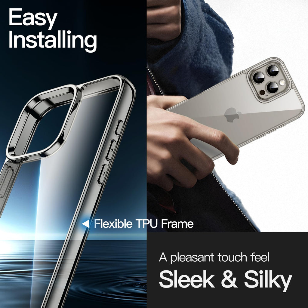 JETech Case for iPhone 16 Pro, Anti-Yellowing, Natural Titanium