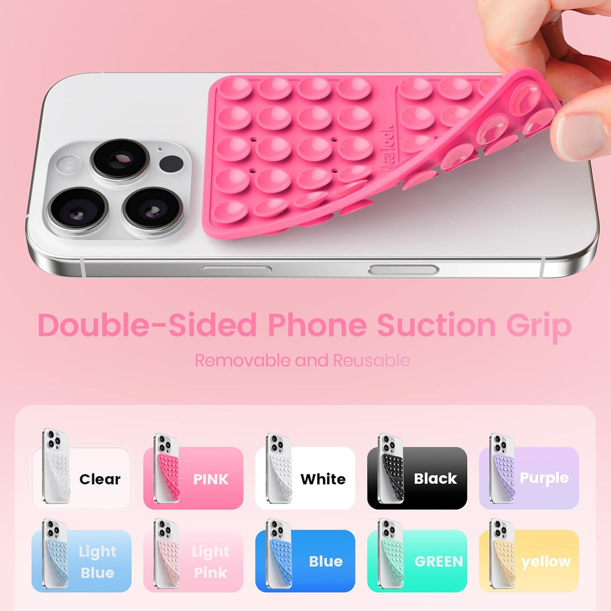 Klearlook 4PCS Silicone Double Sided Suction Cup Phone Case, Combination C
