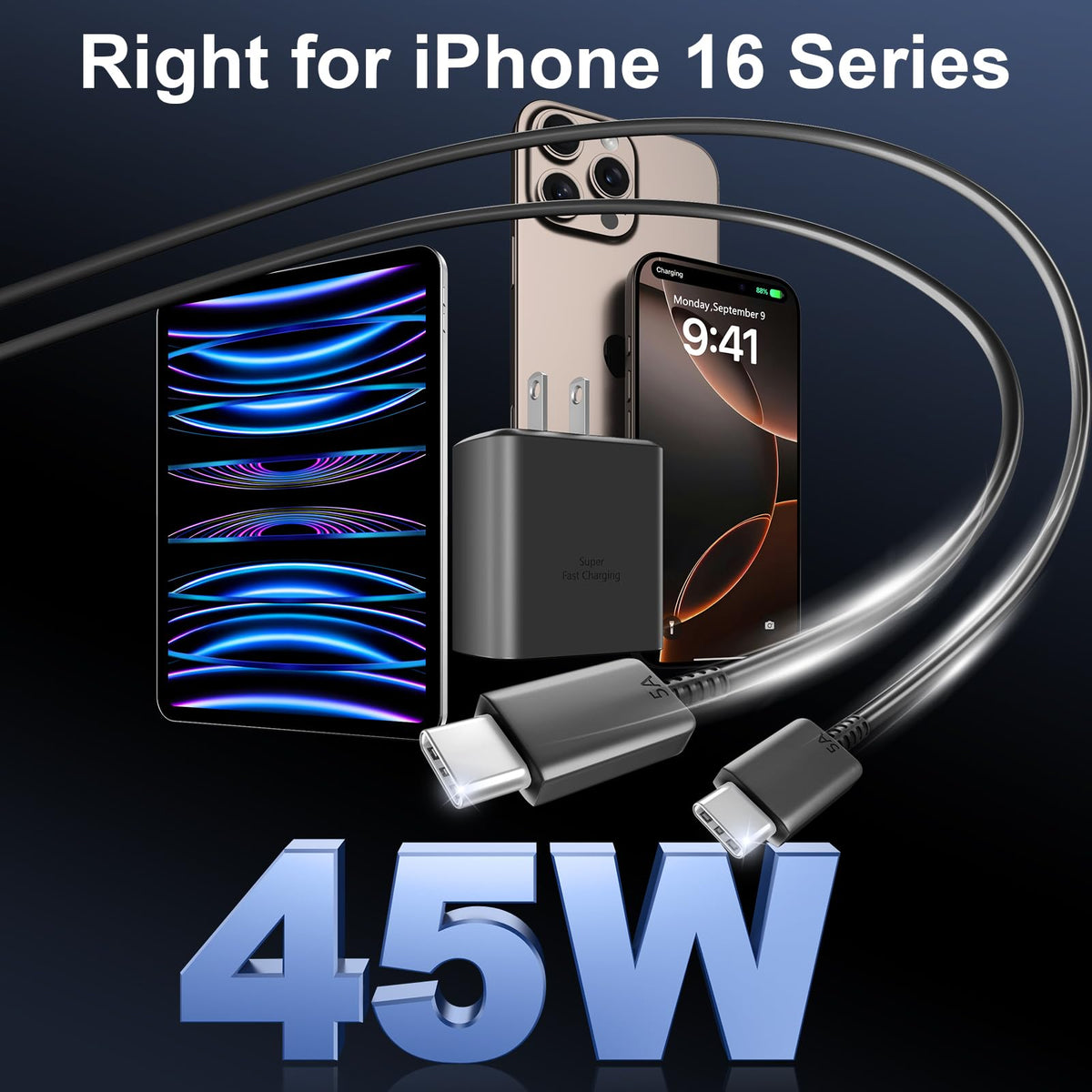iPhone 18 17 Pro Max Charger Fast Charging 45W USBC iPhone Duo Fast Charger