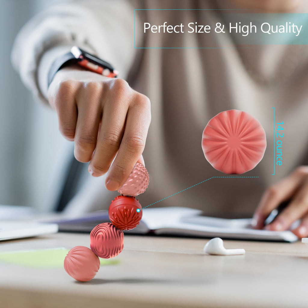 luckdoor Silicone Magnetic Balls Fidget Toys for Adults & Teens,8PCS Stress Relief Sensory Toys for Autism ADHD Anxiety,Fun Textures Gadgets,Office Desk Toy,Stocking Stuffers for Men Women Teen Gifts