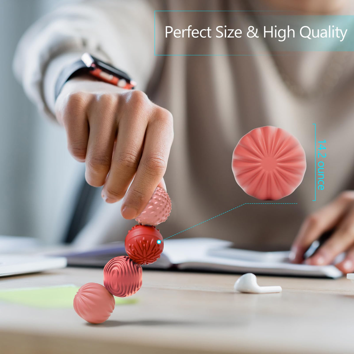 luckdoor Silicone Magnetic Balls Fidget Toys for Adults & Teens,8PCS Stress Relief Sensory Toys for Autism ADHD Anxiety,Fun Textures Gadgets,Office Desk Toy,Stocking Stuffers for Men Women Teen Gifts