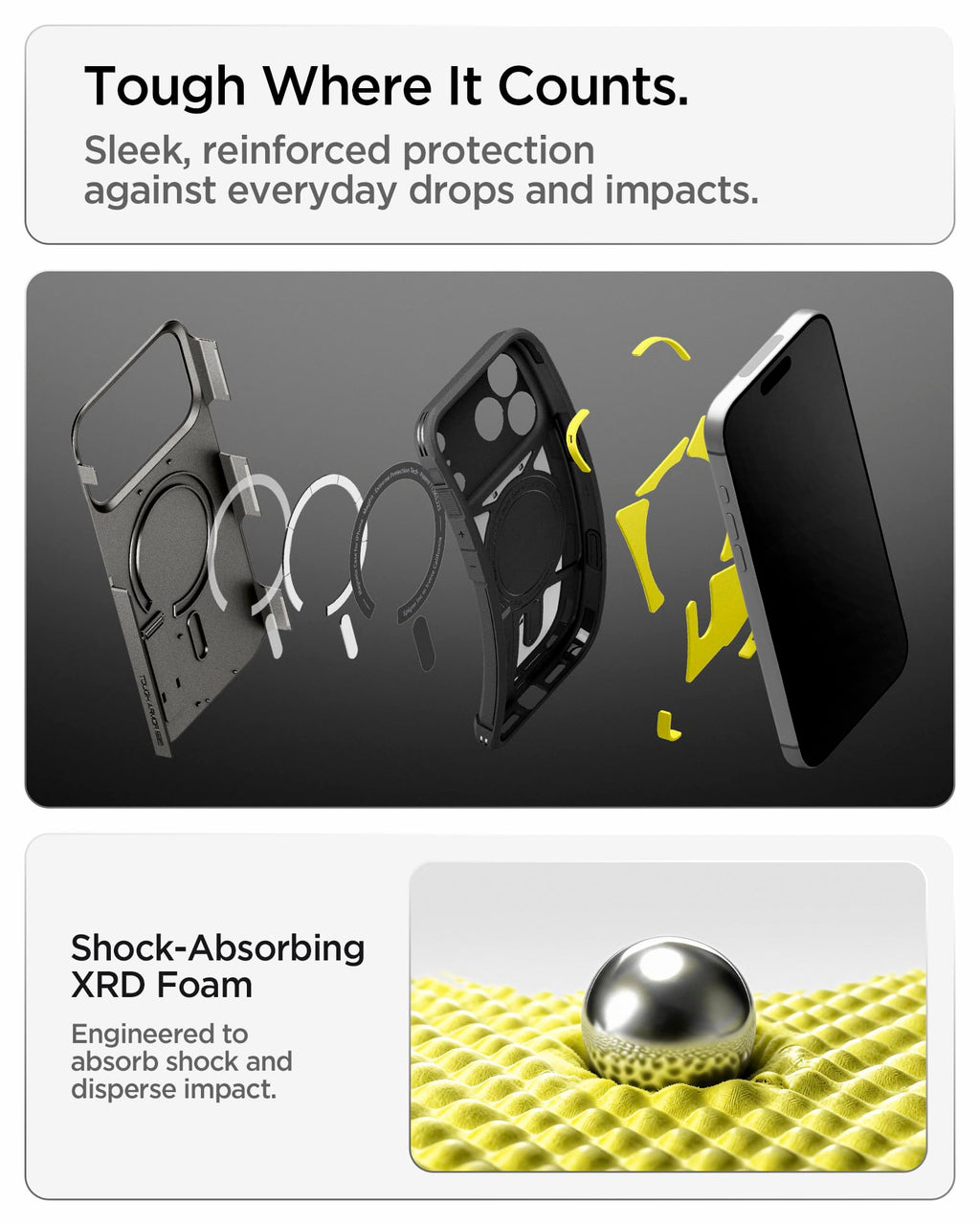Spigen Tough Armor MagFit for iPhone 15 Pro Case, Metal Slate