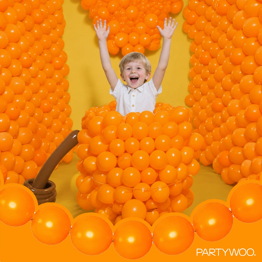 PartyWoo Metallic Gold Linking Balloons 100pcs 6 Inch Gold Link Balloons
