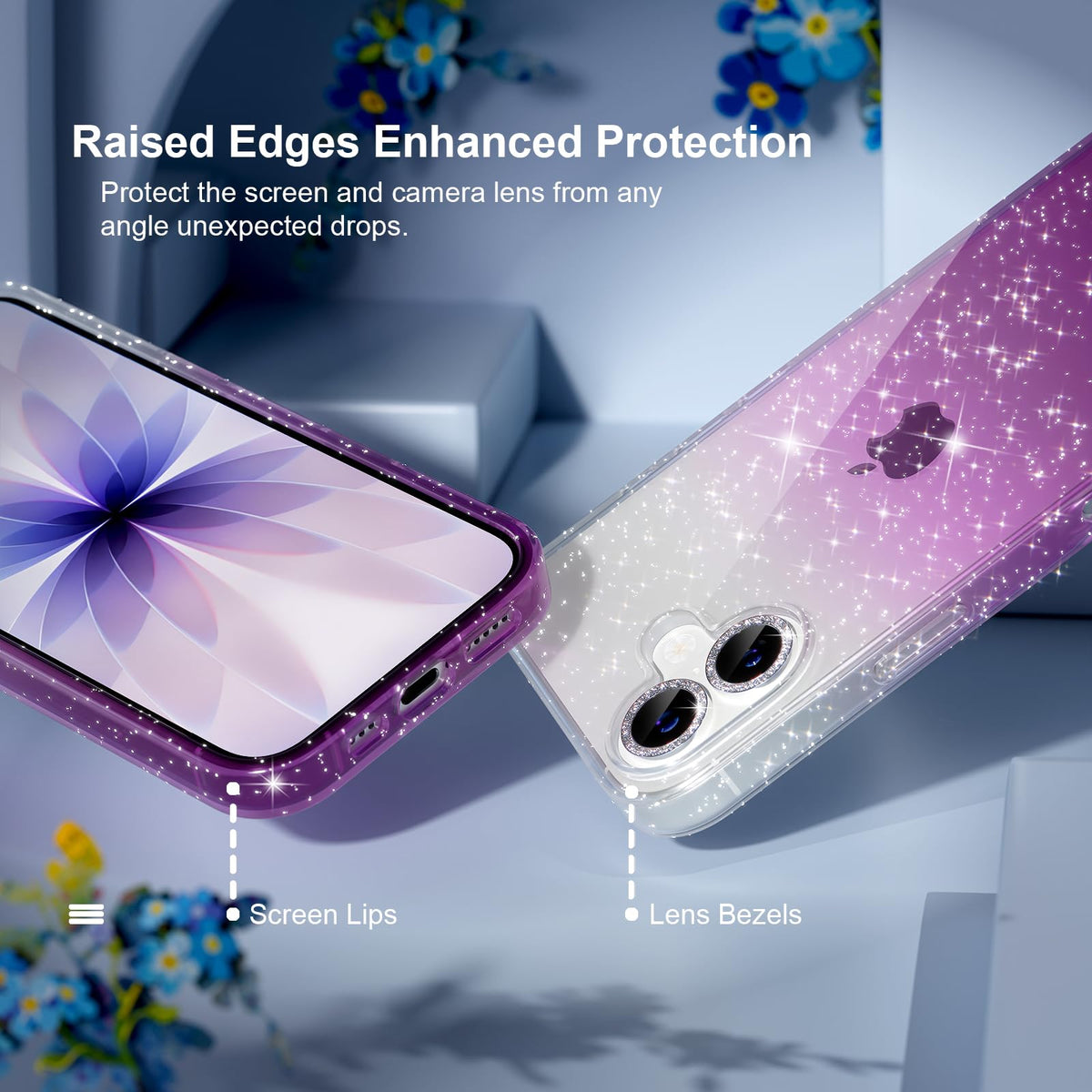 Choiche for iPhone 18 Pro Max Case Clear Women Girly (Glitter Clear)