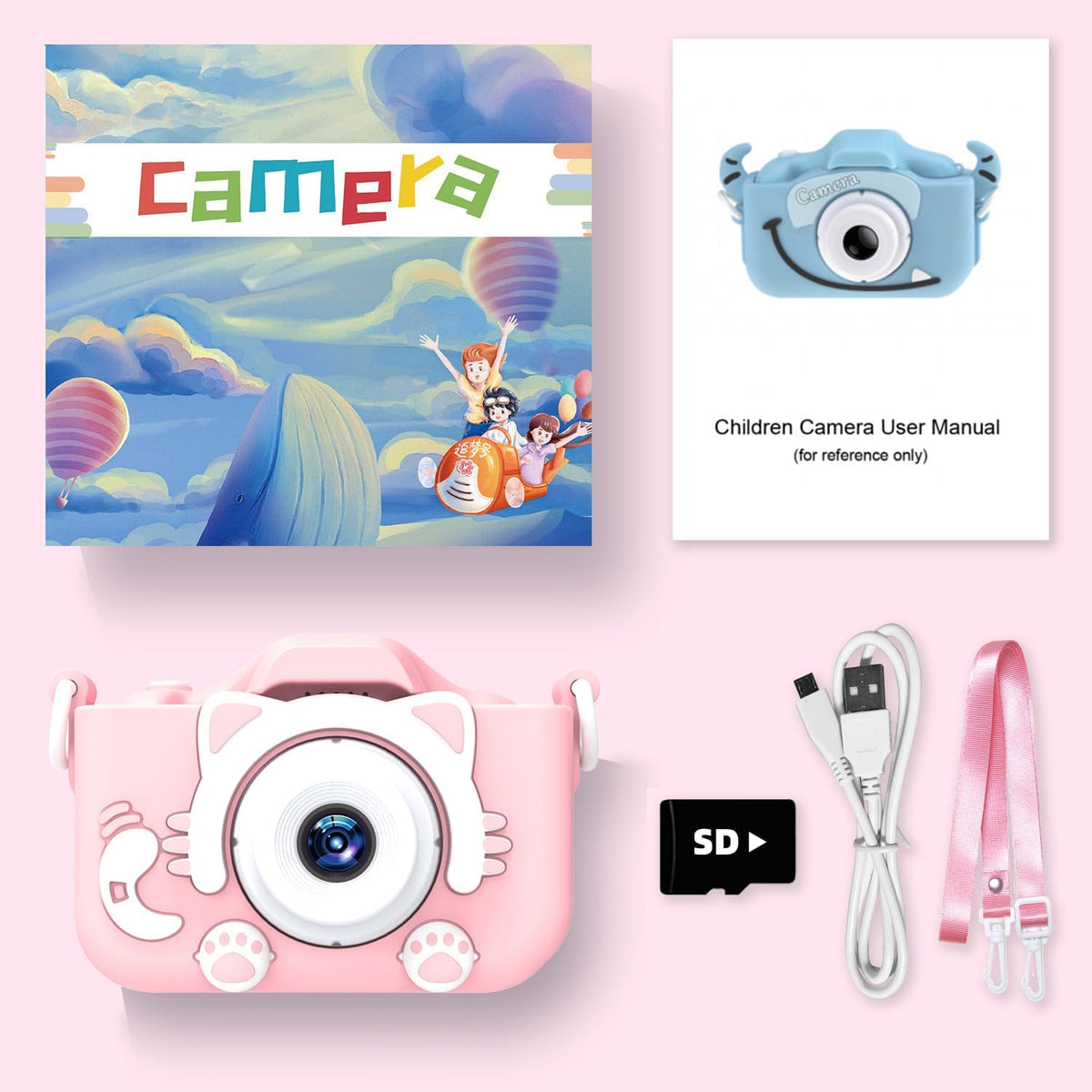 Goopow Kids Camera Toys for 3-8 Year Old Girls Boys,Children Digital Video Camcorder Camera with Cartoon Soft Cover, Best Chritmas Birthday Festival Gift for Kids