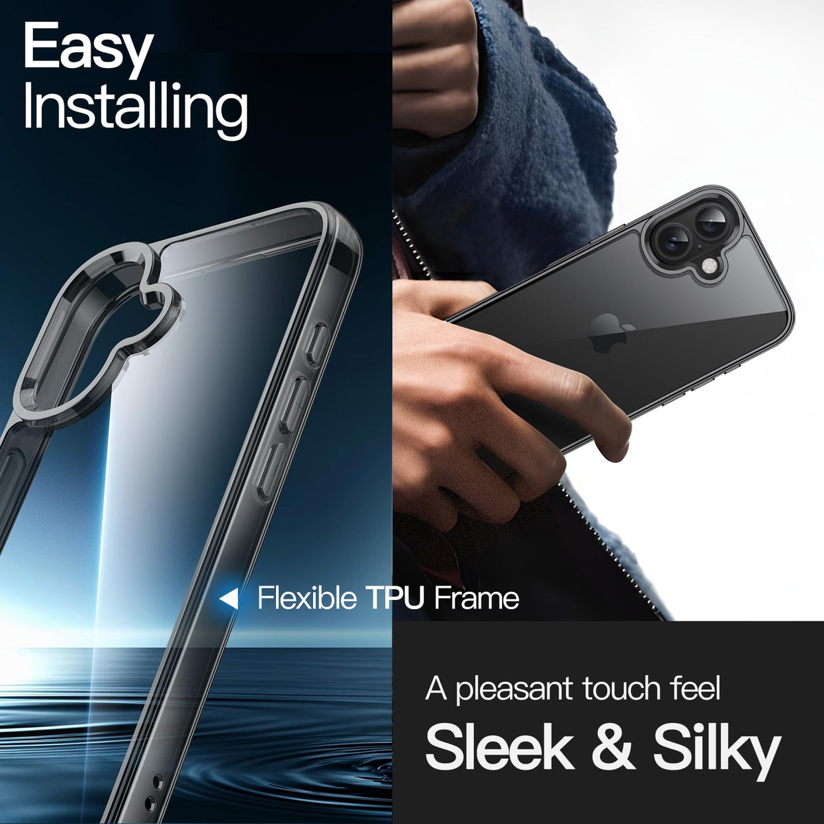 JETech Case for iPhone 16 Pro, Anti-Yellowing, Natural Titanium