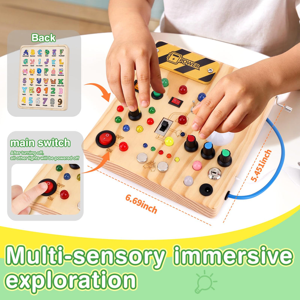 Grarain Busy Board for Toddlers - Montessori Educational Toy for 1-3 Year Old Boys & Girls | Travel-Friendly Sensory Learning Activity | Ideal for Kids with Autism(Unicorn Busy Board v2)