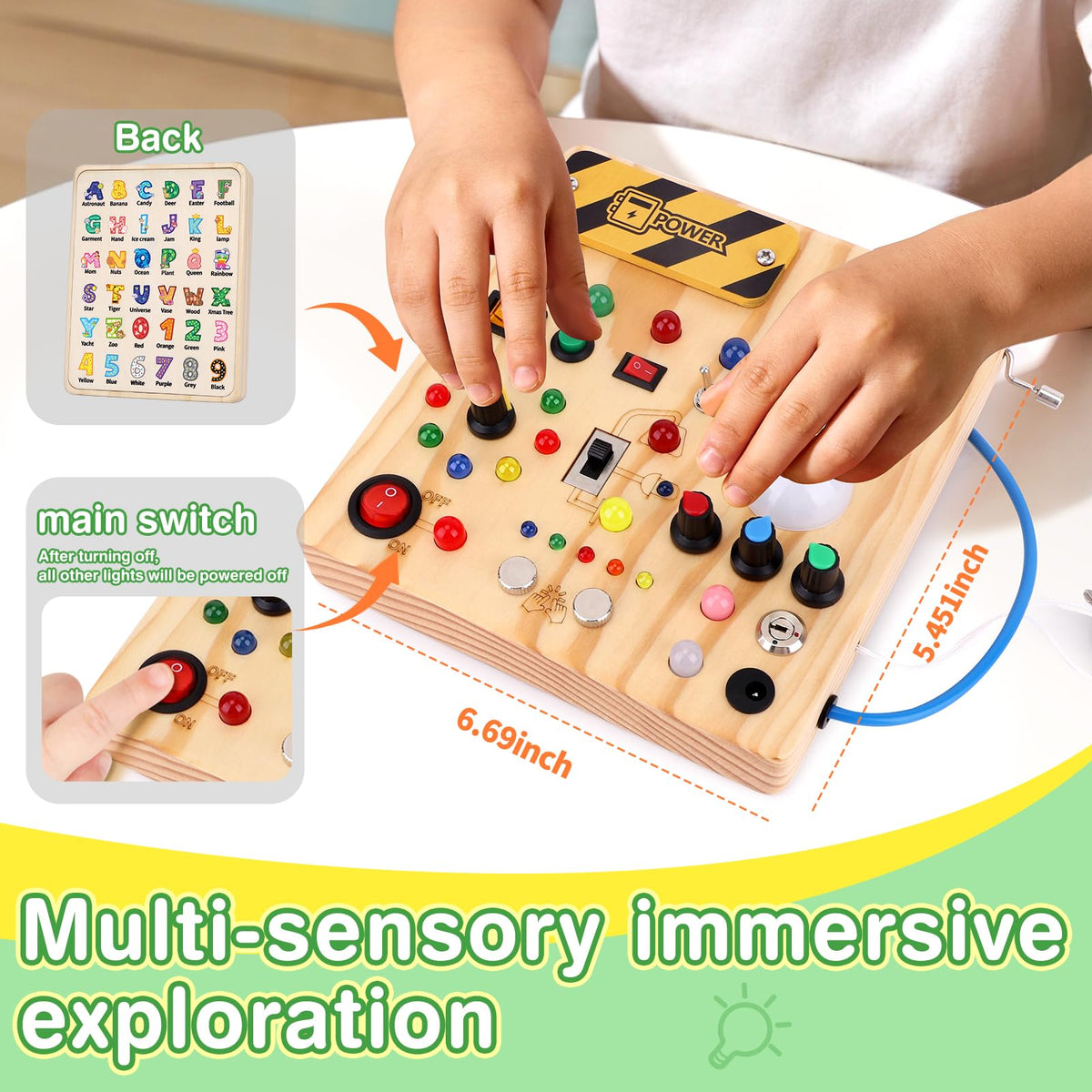 Grarain Busy Board for Toddlers - Montessori Educational Toy for 1-3 Year Old Boys & Girls | Travel-Friendly Sensory Learning Activity | Ideal for Kids with Autism(Unicorn Busy Board v2)