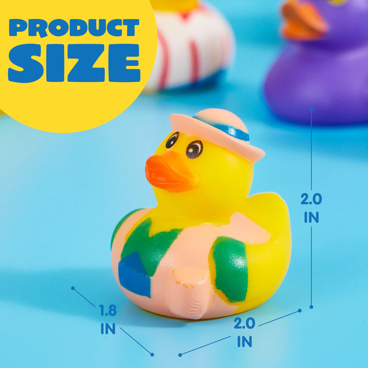 JOYIN 240 Pcs Rubber Ducks, Random Assortment Ducks Bulk with Mesh Carry Bag, Mini Rubber Duckies for Baby Bath Toys, Kids Toddler Summer Pool Toys Birthday Gifts Party Favors
