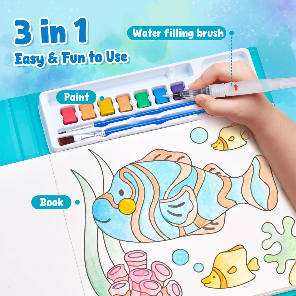 JoyCat Paint with Water Coloring Books for Toddlers (Magical Pony)