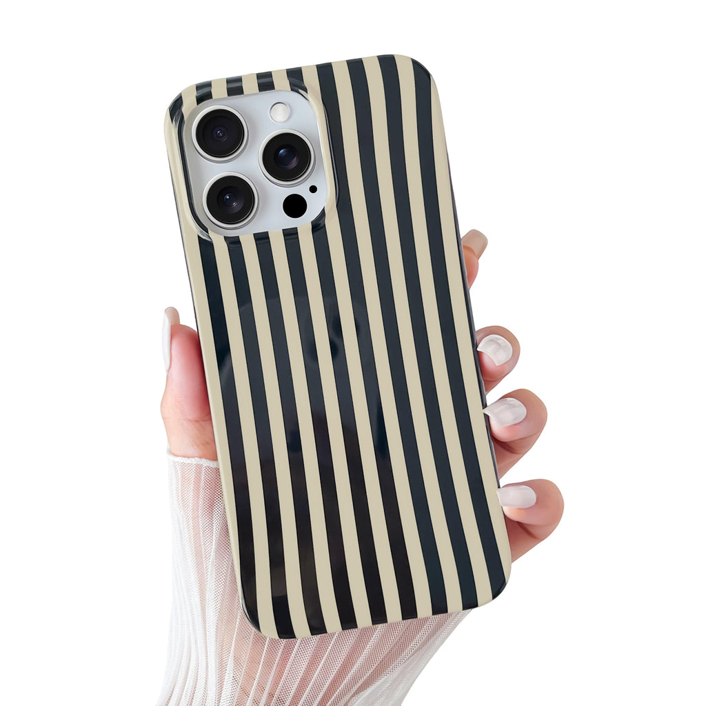 Yeddabox for iPhone 15 Pro Case Cute Striped Phone Case Soft TPU Slim Shockproof Phone Cover for Women Girls, Green and Blue