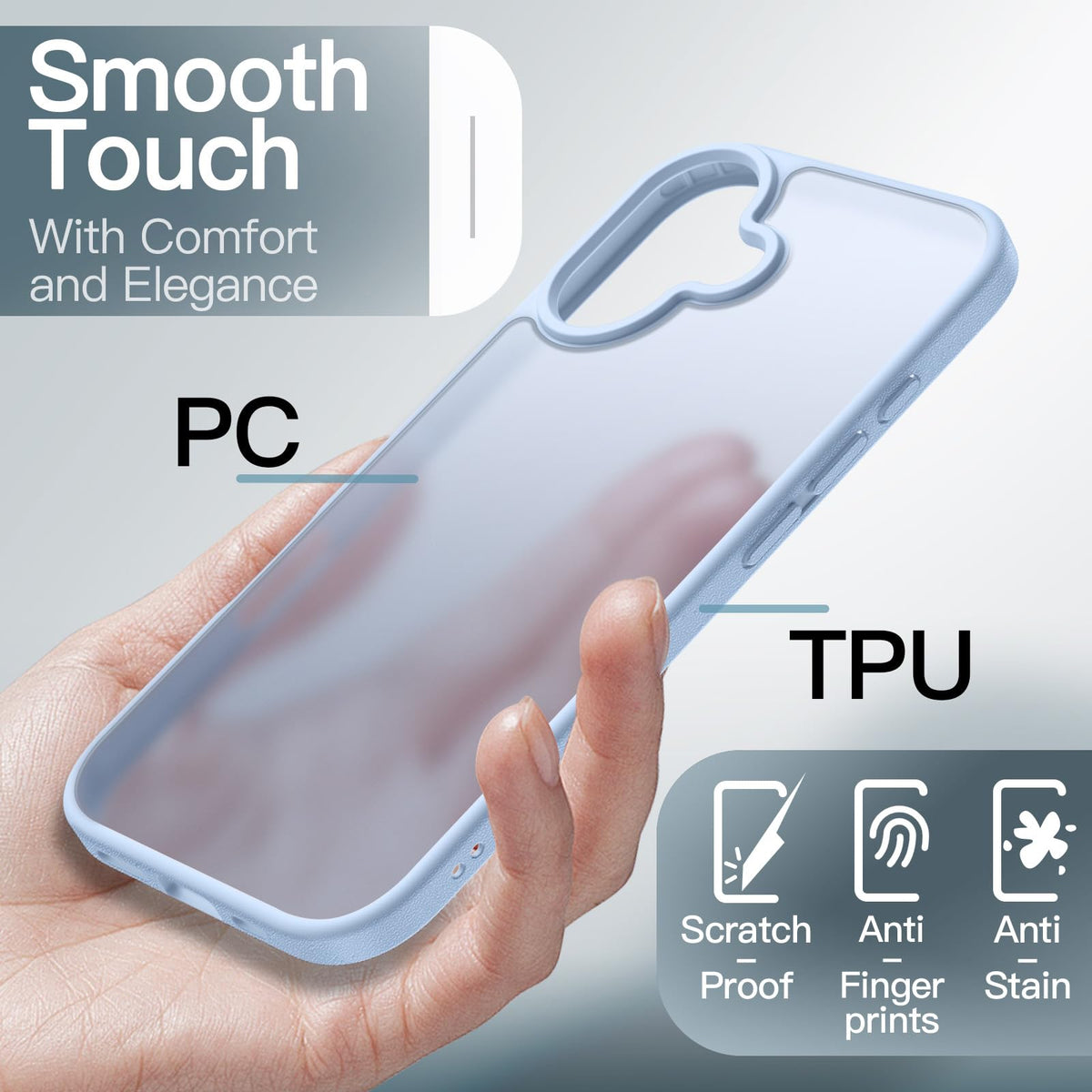 JETech Matte Case for iPhone Air, Black