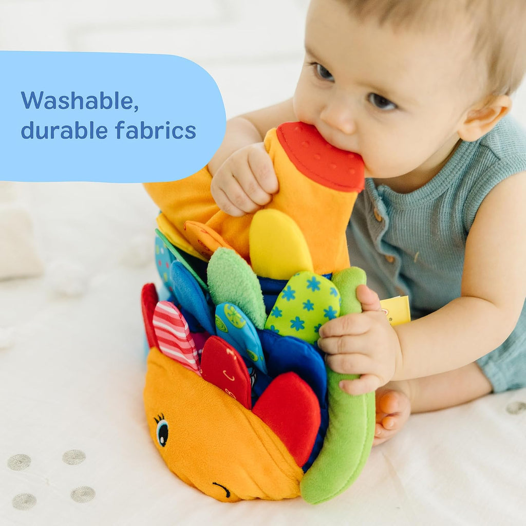 Melissa & Doug K’s Kids, Flip Fish Stuffed Animal, Soft Baby Book, Multi-Textured Squeaking & Crinkling Infant Sensory Toys for Babies with Baby Mirror, Tummy Time Toys for Infants Ages 0–9 Months