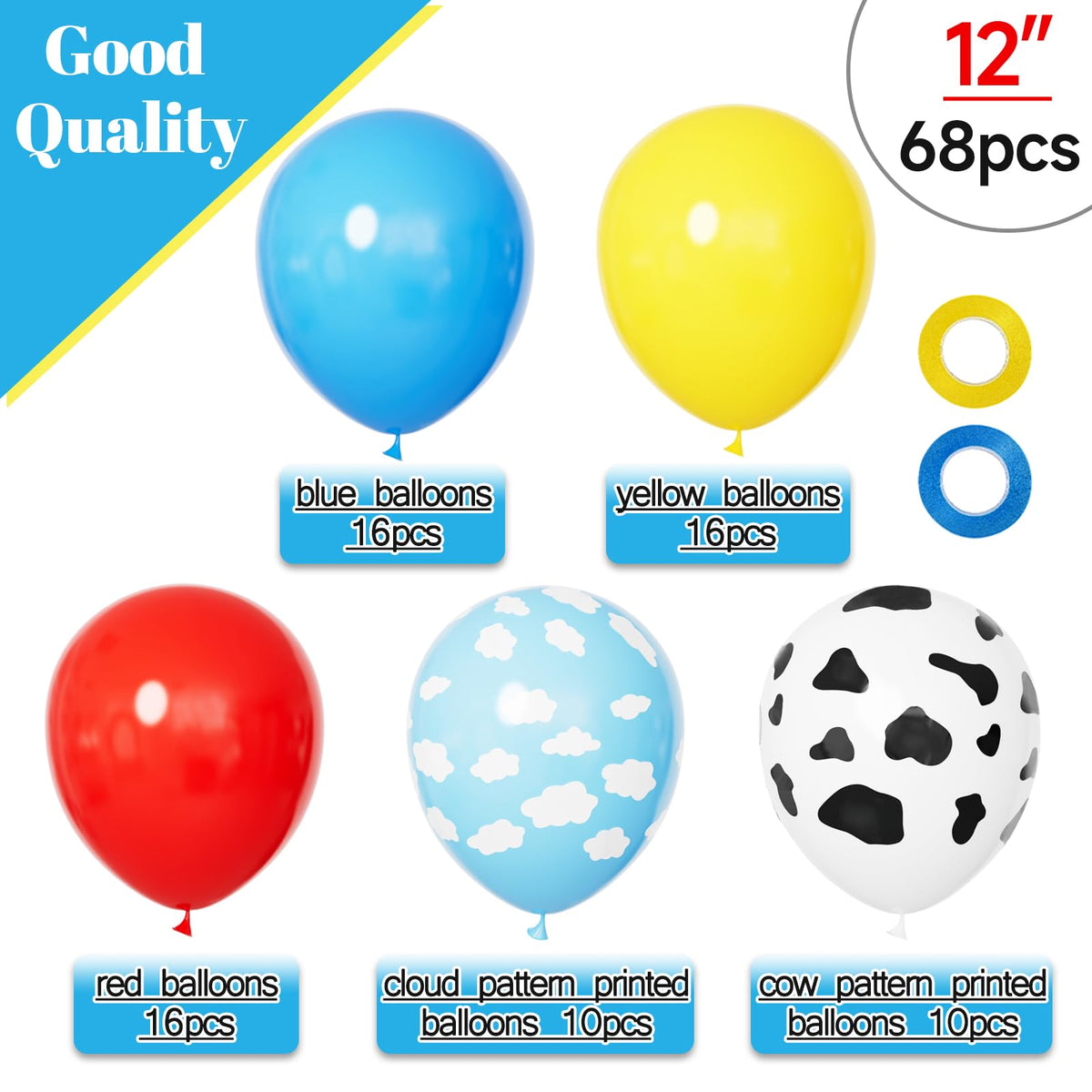 68Pcs Dusty Blue and Champagne Gold Balloons 12 Inch Sand White Pastel Baby Blue Confetti Balloon for Boy Baby Shower Bridal Shower Birthday Wedding Party Decorations.