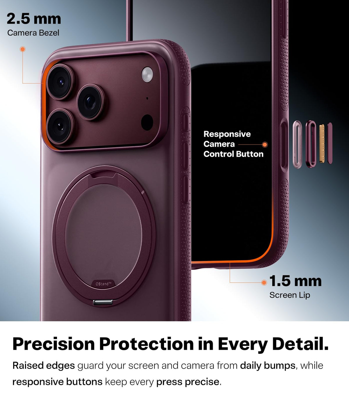 TORRAS 360 Magnetic Stand for iPhone 17 Pro Max Case, Clear